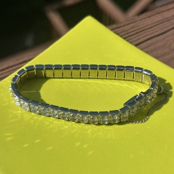 WEISS Rhinestone 2 Row Tennis BRACELET - Picture 6 of 9